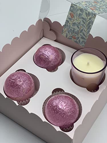 Brissa España. Bombas de Baño. Pack relax mujer con Vela Aromática. Bolas baño de sales efervescentes con burbujas para bañera , jacuzzi. Hecho en España.