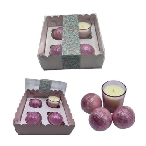 Brissa España. Bombas de Baño. Pack relax mujer con Vela Aromática. Bolas baño de sales efervescentes con burbujas para bañera , jacuzzi. Hecho en España.