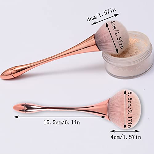 Brocha de Maquillaje Suave y Esponjosa，Pincel de Maquillaje de Oro Rosa，Cerdas Sintéticas Brocha Blush，Pinceles de Maquillaje Kabuki para Maquillaje Diario, Base, Polvos, Corrector y Llévelo con Usted