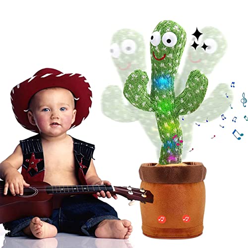 Cactus Bailarin,Cactus Bailarin Repite español,Cactus parlanchin,Juguete Cactus Tiene 120 Canciones,Dancing Cactus Regalos Adecuados para Niños (Cantar + Bailar + Grabar + Iluminación)