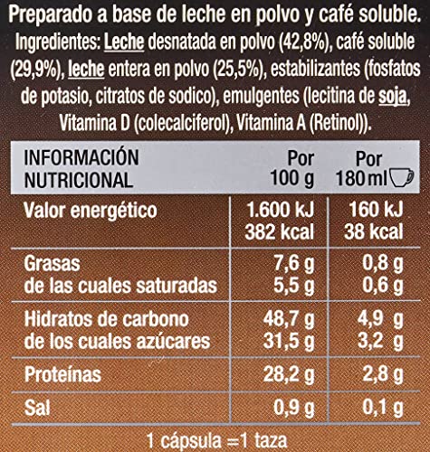 Café FORTALEZA - Cápsulas de Café Con Leche Compatibles con Dolce Gusto