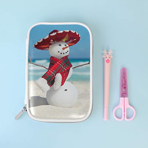 Caja de lápices de gran capacidad Miniatura Muñeco de nieve Estudiante Bolígrafo Organizador Papelería Maquillaje Bolsa de cosméticos Bolsa para oficina escolar