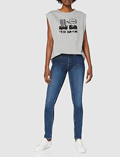 Calvin Klein Box tee-Graffiti Salida de Bao, Gris, L para Mujer