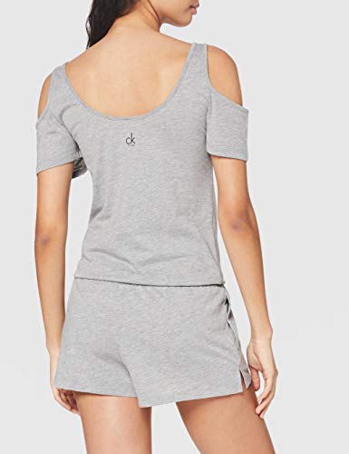 Calvin Klein Cut Shoulder Romper-Graffiti Salida de Bao, Gris, S para Mujer