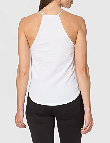 Calvin Klein Jeans Micro CK en la Parte Superior de la Camisola Cuello Abierto, Bright White, M para Mujer