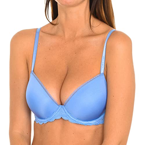 Calvin Klein Lift Demi Sujetador, Azul (Carolina Blue), 85B para Mujer