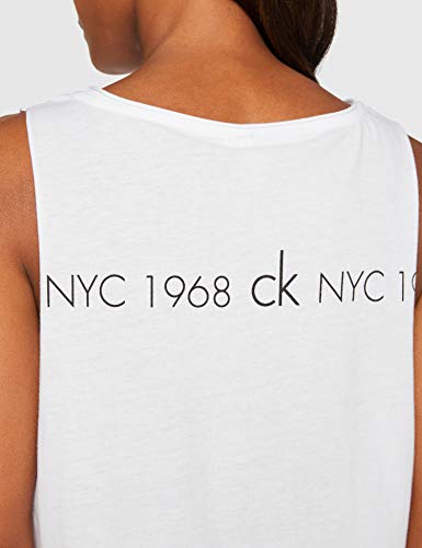 Calvin Klein Side Knot Tank Graffiti Salida de Bao, Pvh Blanco, M para Mujer