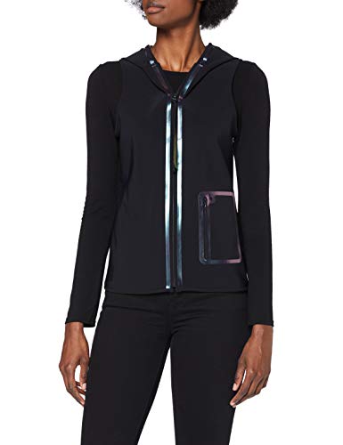 Calvin Klein Sleeveless Zip Hoodie Salida de Bao, Pvh Negro, M para Mujer