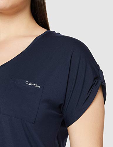 Calvin Klein S/S Curve Neck Salida de Bao, Línea Costera, M para Mujer