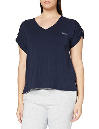 Calvin Klein S/S Curve Neck Salida de Bao, Línea Costera, M para Mujer