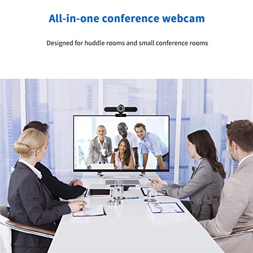 Cámara de videoconferencia Tenveo AV200pro, HD 1080K, Campo de visión 124 °, 360 °, Micrófono Con Altavoz Incorporado, Utilizable en Casa o Salas de Reuniones Pequeñas, Gris Plateado