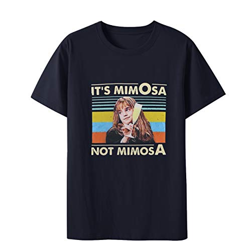 Camiseta de Manga Corta para Mujer, diseño Vintage con Texto en inglés Its Mimosa Not Mimosa - Negro - Small