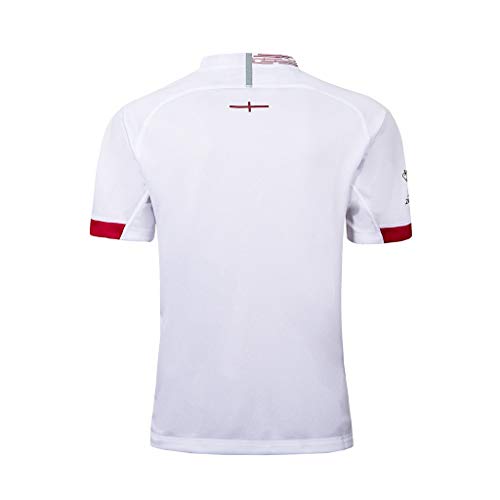 Camiseta de Rugby -2019 Copa del Mundo de Rugby de Inglaterra hogar lejos Camiseta de fútbol, ​​los Hijos Adultos de Deportes del Juego de Entrenamiento de fútbol (Color : White, Size : S)