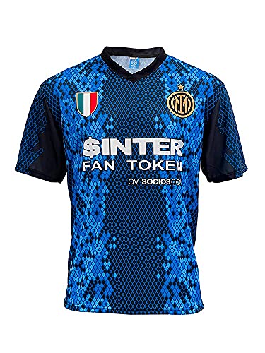 Camiseta Inter Lautaro Martinez 10 Home 2021 2022 Réplica oficial (Talla 2 4 6 8 10 12 años Niño Niño) (Talla S M L XL XXL Adulto) Azul, Negro, Oro 100% Poliéster