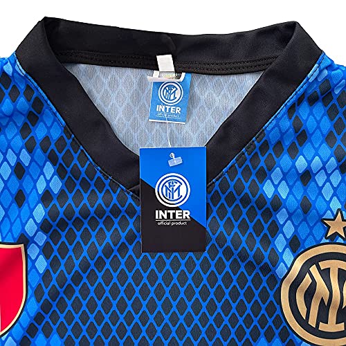 Camiseta Inter Lautaro Martinez 10 Home 2021 2022 Réplica oficial (Talla 2 4 6 8 10 12 años Niño Niño) (Talla S M L XL XXL Adulto) Azul, Negro, Oro 100% Poliéster