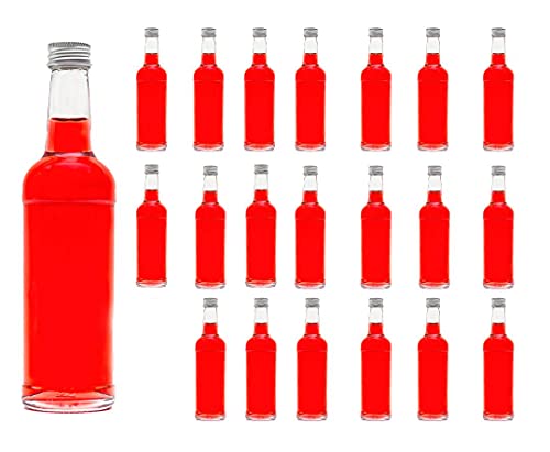 casavetro Clear Screw Top Botellas de Vidrio vacías 100 ml - Tapas giratorias Recargables Reutilizables - Tapa de Metal Ajustada al Aire para Kombucha Home Brewing Gin Aceite Vinagre (20 x 100 ml)