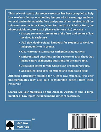 Case Notes for Law Teachers: Elements of Crime: Actus Reus, Mens Rea and Strict Liability: Volume 1