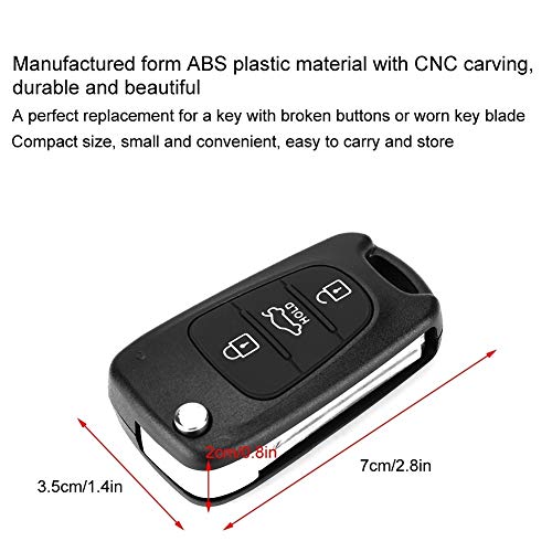 Caso alejado de la llave - Vobor 3 del tirón del botón alejado de la llave Fob, control remoto de coches clave cubierta Compatible con KIA Sportage Rondo 2006-2011 2010-2013 2009-2013 Alma Río 2011-20