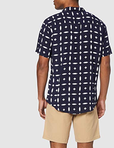 CASUAL FRIDAY Shirt Cfanton Cuba SS Camisa, Azul (Navy Blazer 50479), Large para Hombre