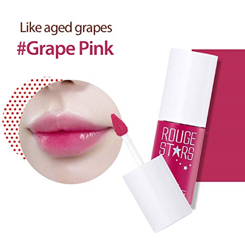 CATRIN Rouge Star Juicy Water Tint Grape Pink Lápiz labial líquido vivo Tinte Labial Hidratante de Color Rosa 4g, 0.14 oz