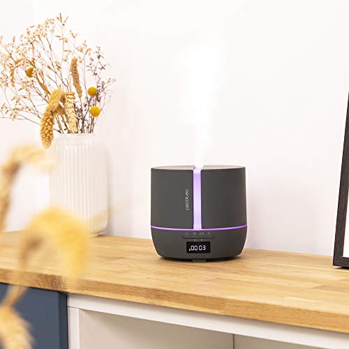 Cecotec Difusor de aromas PureAroma 550 Connected Stone. Capacidad 500ml, Pantalla LED, Altavoz, Control por bluetooth, App, Temporizador 12h, 3 Modos de funcionamiento, Cobertura 30m2