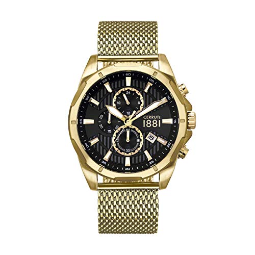 Cerruti Hombre CIWGI2007701 - Crono chapado en oro amarillo 46 mm