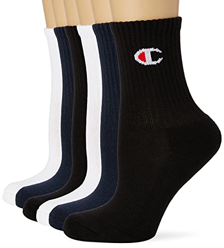 Champion CHAUSSETTES ENFANT LEGACY CREW SOCKS X6, Lot Blanc/Noir/Marine, 27-30