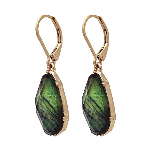 Chaps Women's Gold Multi Stone Leverback Drop Earrings