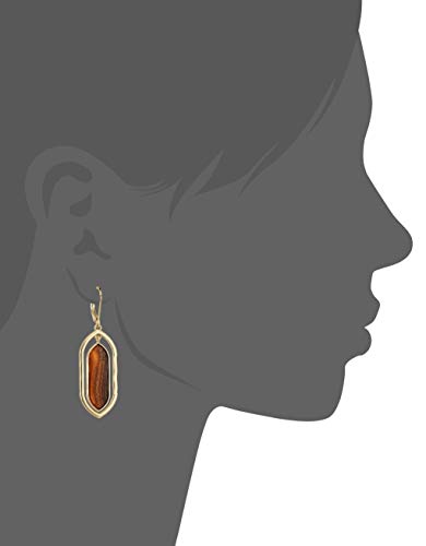 Chaps Women's Gold Tone and Tigers Eye Orbital Drop Earrings, One Size