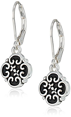 Chaps Women's Silvertone Patterned Drop Earrings with Antique