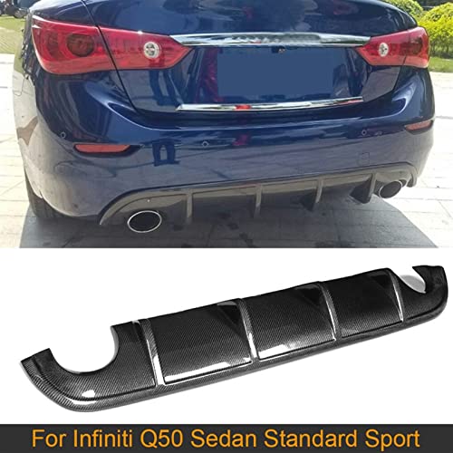 CHENTAOYAN Accesorios de carrocería del Coche Spoiler difuso for Infini-Tis Q50 Sedan 4 Puertas Estándar Sport 2013-2017 Fibra de Carbono Difusor de Labios Trasero Tain Boot Boot Lip