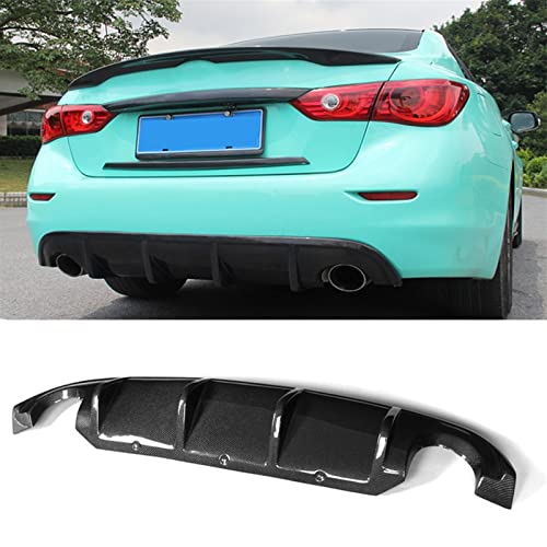 CHENTAOYAN Accesorios de carrocería del Coche Spoiler difuso for Infini-Tis Q50 Sedan 4 Puertas Estándar Sport 2013-2017 Fibra de Carbono Difusor de Labios Trasero Tain Boot Boot Lip