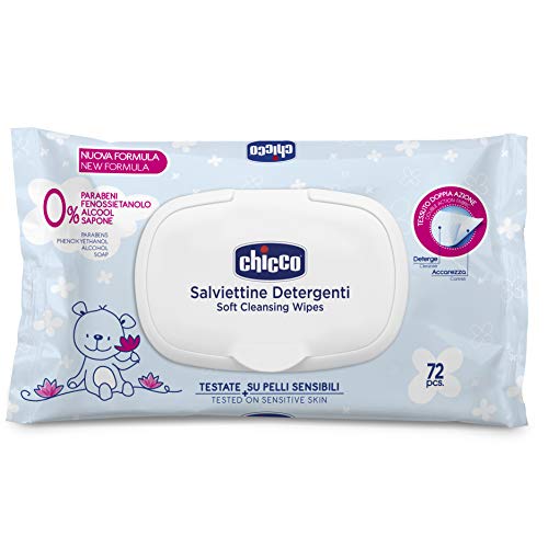 Chicco Toallitas Húmedas Bebé Multiusos, 1 Paquete de 72 Toallitas Húmedas para Bebés y Niños, Sin Alcohol ni Fragancias, Imprescindibles para Recién Nacidos, Toallitas Aptas para Pieles Sensibles