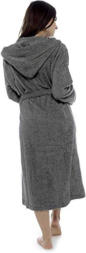 CityComfort Albornoz Mujer Baño, Ropa Mujer 100% Algodon, Bata de Casa Mujer con Capucha Suave y Absorbente, Regalos para Mujer y Chica Adolescente Talla S - XL (Carbón Gris con Capucha, S)