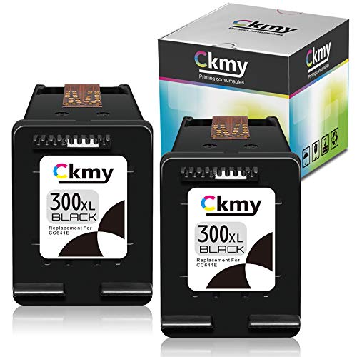 CKMY 300XL Cartuchos de Tinta Remanufacturado para HP 300 XL Cartuchos para HP Deskjet F4280 F4580 D1660 D2560 D2660 D5560 F4240 Envy 114 120 110 Photosmart C4780 C4680 D110a Impresora (2 Negro)