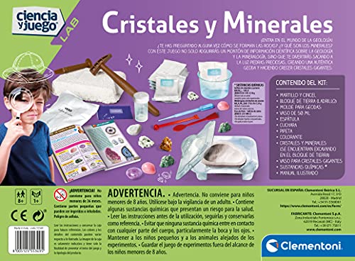 Clementoni - Cristales y Minerales - juego científico a partir de 8 años, juguete en español (55349)