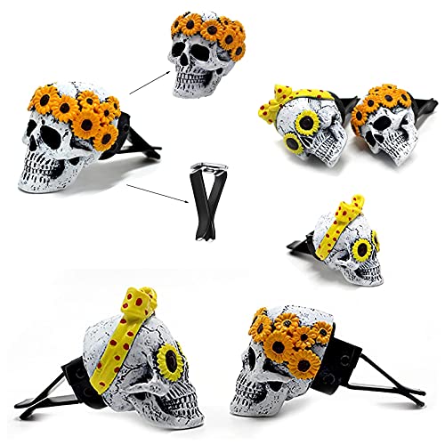 Clip Ambientador de Aire de Ventilación de Coche de Calavera Esquelética, Clip Difusor de Aromaterapia para Coche para Accesorios de Ventilación de Voche Clip de Decoraciones de Halloween