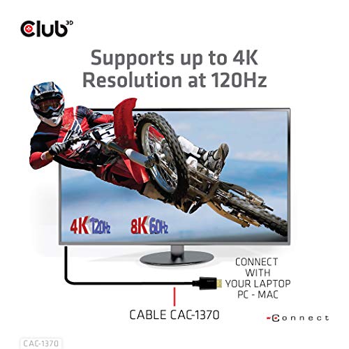 Club 3D Ultra High Speed CAC-1370 - Cable HDMI (4K120Hz, 8K60Hz, 48 Gbps, 1,5 m)