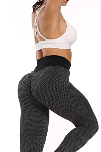 CMTOP Leggins Mujer Mallas Fitness Push Up Pantalones de Yoga Pantalones Deportivos Alta Cintura Elásticos Yoga Fitness Running(Negro,S)