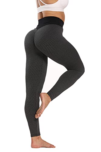 CMTOP Leggins Mujer Mallas Fitness Push Up Pantalones de Yoga Pantalones Deportivos Alta Cintura Elásticos Yoga Fitness Running(Negro,S)