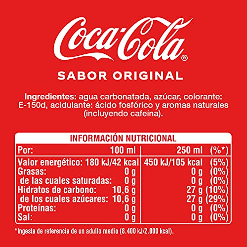 Coca-Cola Sabor Original - Refresco de cola - Pack 2 botellas 2 L