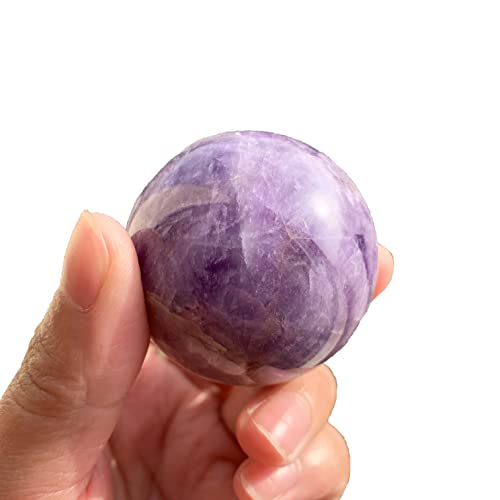 Colección de Casas de Oficina 1 PCS Cuarzo Natural Dream Amathyst Esfera curativa Violeta Crystal Ball for el Regalo de la decoración del hogar Decoración del hogar Chakra Piedras (Size : 50-55mm)