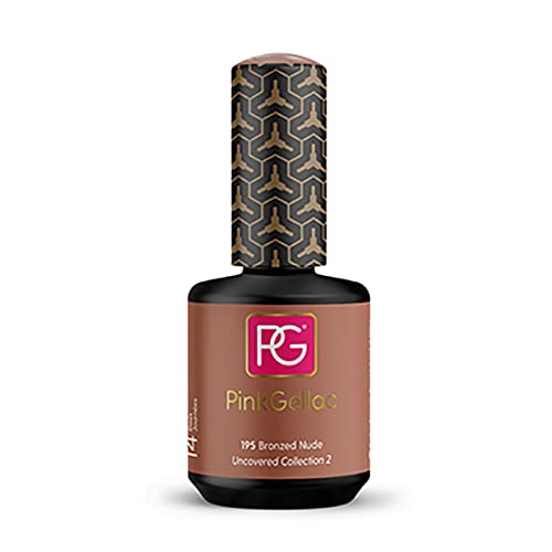 Color de pintauñas permanente Pink Gellac 195 Bronzed Nude. Esmalte de gel, calidad profesional y fácil aplicación en casa. Esmaltes de uñas.