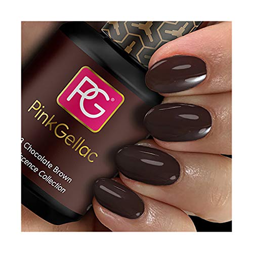 Color de pintauñas permanente Pink Gellac 203 Chocolate Brown. Esmalte de gel, calidad profesional y fácil aplicación en casa. Esmaltes de uñas.