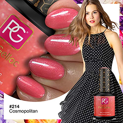 Color de pintauñas permanente Pink Gellac 214 Cosmopolitan. Esmalte de gel, calidad profesional y fácil aplicación en casa. Esmaltes de uñas.