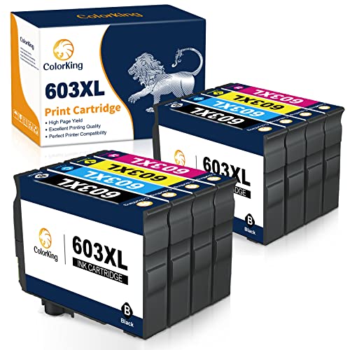 ColorKing Cartucho Tinta Repuesto Compatible con Epson 603XL para Workforce WF-2810 WF-2830 WF-2835 WF-2850 XP-2100 XP-2105 XP-3100 XP-3105 XP-4100 XP-4105 (2 Negros, 2 Cian, 2 Amarillos, 2 Magenta)