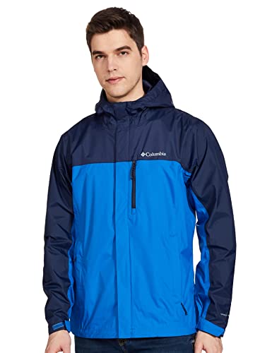 Columbia Pouring Adventure II , Chaqueta impermeable Hombre, Azul (Bright Indigo, Collegiate Navy), XL