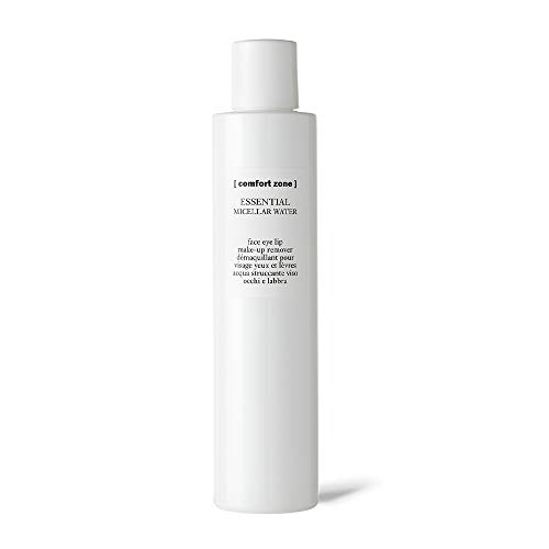 Comfort Zone Agua micelar esencial – Botella de 200 ml – Elimina el maquillaje fácilmente – Para cara, ojos, labios – Limpia poros, refrescante, ingredientes naturales