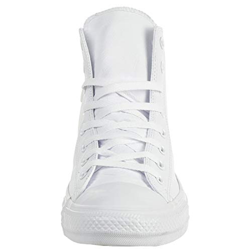 Converse All Star Chuck Taylor Hi Mono White Leather Trainers-UK 10