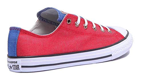 Converse Chuck Taylor CTAS OX Cotton, Zapatillas de Deporte Unisex Adulto, Rojo (Enamel Red/Nightfall Blue 603), 38 EU